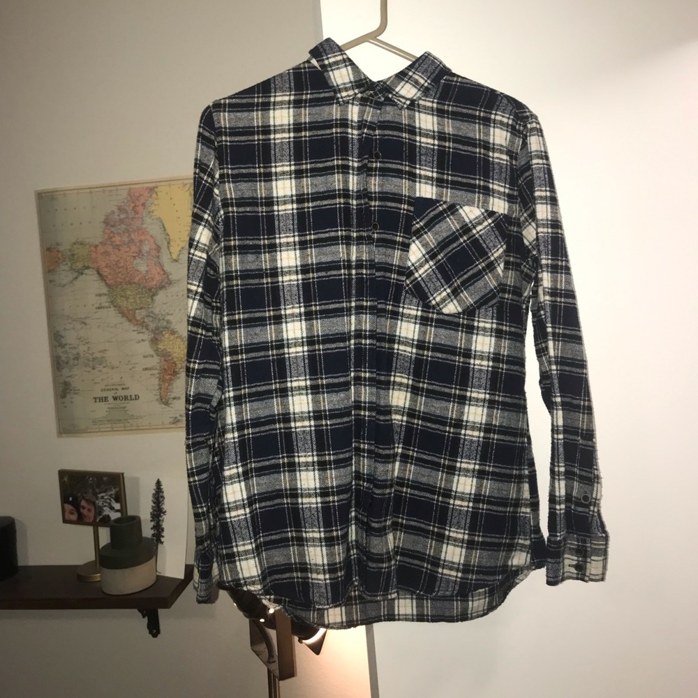 Forever 21 plaid longline flannel